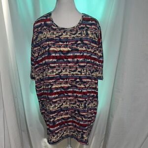 bald Eagle print & striped Lularoe Irma tunic size small perfect for July 4